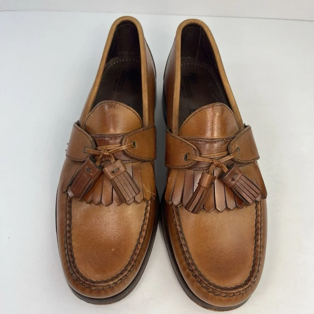 Allen Edmonds Enfield Brown Leather Kiltie Tassel Loafers Slip On Size 8.5D